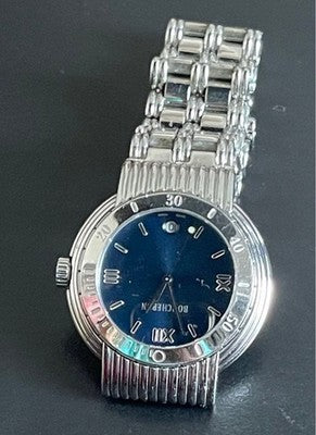 BOUCHERON AG212942 BLUE DIAL 10ATM WATER RESISTANT SWISS QUARTZ WATCH STAINLESS