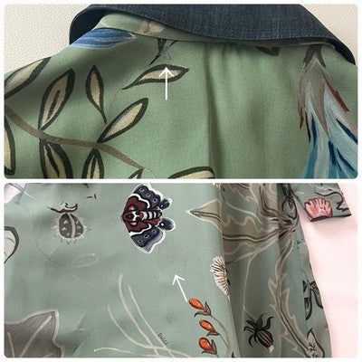 GUCCI KRIS KNIGHT FLORA SILK DRESS 2-WAY COLLAR BELTED WOMEN SIZE 42 JAPAN