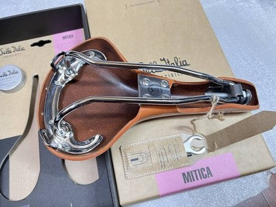 Selle Italia MITICA Brown Leather Saddle - Unused w/ Box Rare Vintage Classic