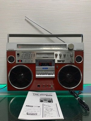 HITACHI TRK-8600RM RED PADISCO FM AM RADIO CASSETTE RECORDER WORKING GOOD USED