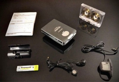 SONY WM-EX5 CASSETTE WALKMAN MIRROR FINISH FULLY SERVICED W/ REMOTE & EXTRAS