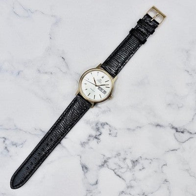 OMEGA MEN'S WRISTWATCH GENEVE AUTOMATIC 166.0117 GOLD-PLATED ROUND FACE