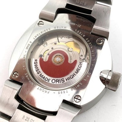 ORIS 7595 AUTOMATIC ANALOG WATCH BLACK DIAL NAVY BEZEL STAINLESS STEEL MEN'S