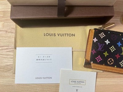 LOUIS VUITTON M92654 MONOGRAM MULTICOLORE COIN CASE WITH KEY RING LADIES