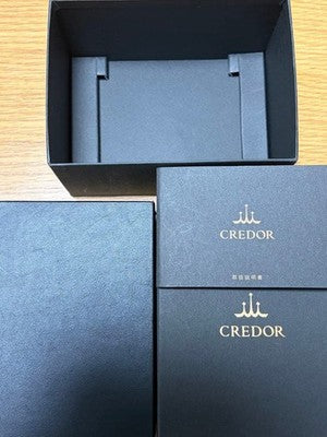 SEIKO CREDOR GCAZ057 8J86-7A00 QUARTZ DRESS WATCH BLUE HANDS WHITE DIAL MEN'S