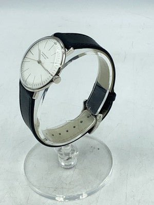 JUNGHANS QUARTZ WATCH 027/3700.00 ANALOG WHITE BLACK STAINLESS STEEL MENS