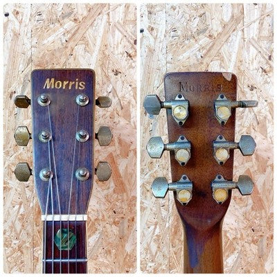MORRIS W-40 ACOUSTIC GUITAR VINTAGE JAPAN 3P BACK VERTICAL LOGO