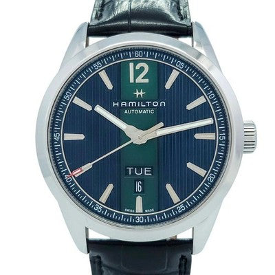 HAMILTON BROADWAY H435150 AUTOMATIC DARK BLUE DIAL DAY DATE MEN'S WATCH