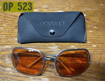 OLIVER PEOPLES OP-523 FIGHT CLUB BRAD PITT SUNGLASSES ORANGE VINTAGE W/CASE
