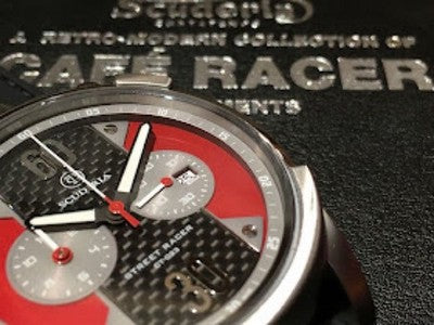 CT SCUDERIA CAFE RACER CS10139 STREET RACER CHRONOGRAPH WATCH BOX STRAP