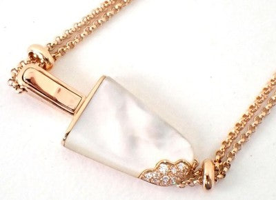 BVLGARI BVLGARI GELATI ICE BRACELET 18K ROSE GOLD DIAMOND SHELL 17.5CM
