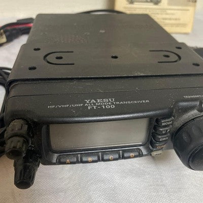 YAESU FT-100 HF/VHF/UHF TRANSCEIVER, POWER CORD - MANUAL AS IS