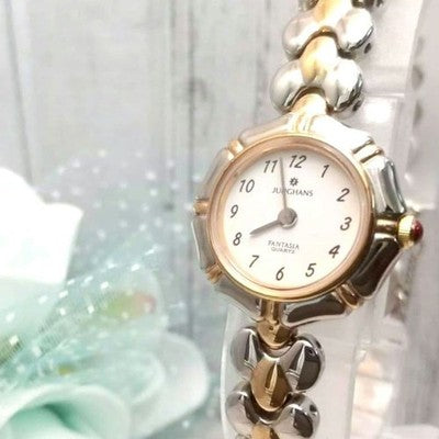JUNGHANS BRACELET-STYLE WOMEN'S WATCH WITH STONES GERMAN MADE ROUND FACE