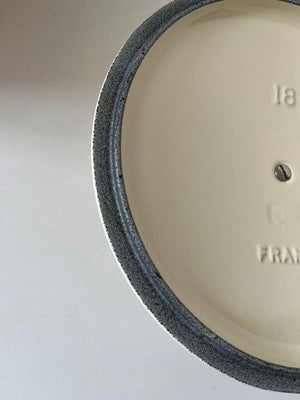 LE CREUSET COCOTTE RONDE 18CM PEACOCK ORANGE CAST IRON POT DISCONTINUED USED