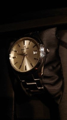 GRAND SEIKO SBGV221 CHAMPAGNE GOLD MEN'S WRISTWATCH ROUND FACE JAPAN MADE SS