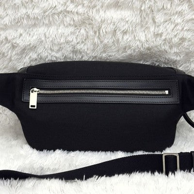 SAINT LAURENT CITY BODY BAG CANVAS LEATHER BLACK RFID BUILT-IN NEAR MINT