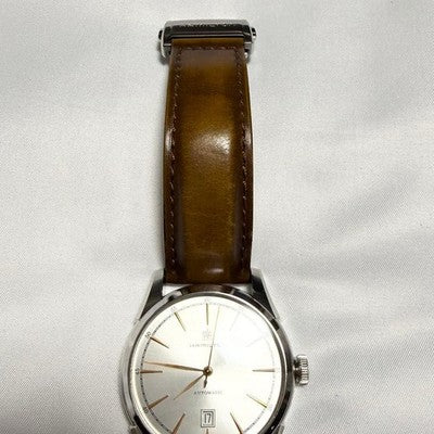 HAMILTON AMERICAN CLASSIC SPIRIT OF LIBERTY AUTOMATIC GOLD TONE LEATHER WATCH