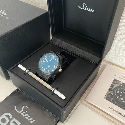 SINN 656S AUTOMATIC BLACK PVD PILOT WATCH MENS BOXED DISCONTINUED MODEL
