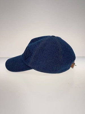 LOUIS VUITTON LV LOGO EMBROIDERED BASEBALL CAP INDIGO BLUE M7009 FREE SIZE