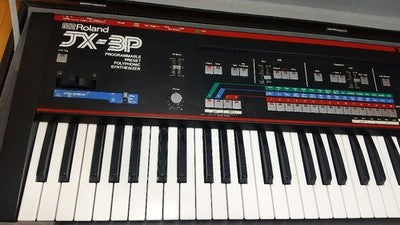 ROLAND JX-3P PG-200 SYNTHESIZER WITH HARD CASE & HEADPHONES - VINTAGE AS IS