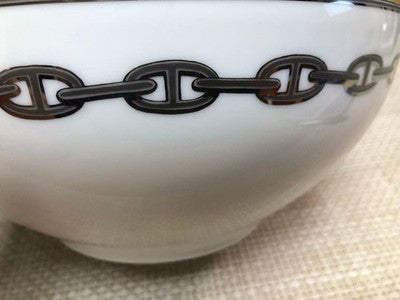 HERMES SALAD BOWL PLATE CHAINE D'ANCRE TABLEWARE MORNING DINNER NEW / NO BOX