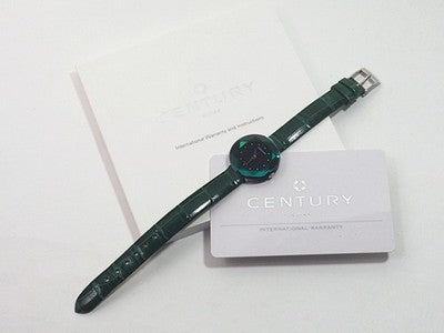 CENTURY COUTURE 832.8.S.70I.12.CEK GREEN STAINLESS STEEL WRISTWATCH USED AUTH