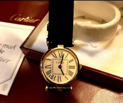 CARTIER MUST VENDOME VERMEIL OPALAN SM LADIES WATCH - BATTERY REPLACED 2023