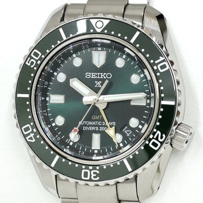 Seiko SBEJ009 Prospex Diver 1968 GMT Green Dial Auto 41mm Excellent /w Box Rare