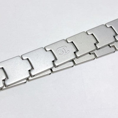 CHANEL COCO MARK CHAIN BELT SILVER TONE LOGO BUCKLE 99A VINTAGE MADE IN FRANCE