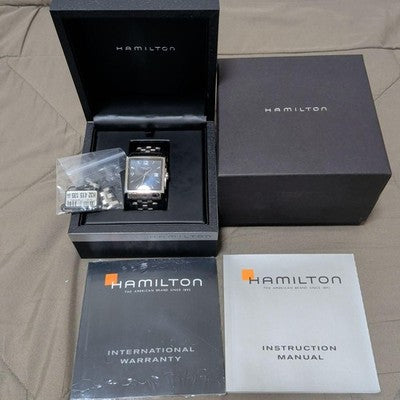HAMILTON H32415135 JAZZMASTER SQUARE AUTO 38.5MM SS EXCELLENT W/ BOX RARE