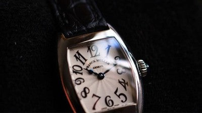 FRANCK MULLER GENEVE 2502QZ QUARTZ WATCH SILVER DIAL SS LEATHER LADIES BOX