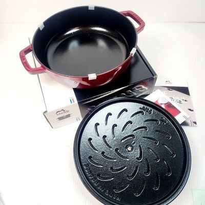 STAUB BLAZER SAUTÉ PAN 24CM DRAGON BORDEAUX UNUSED RARE JP MINT
