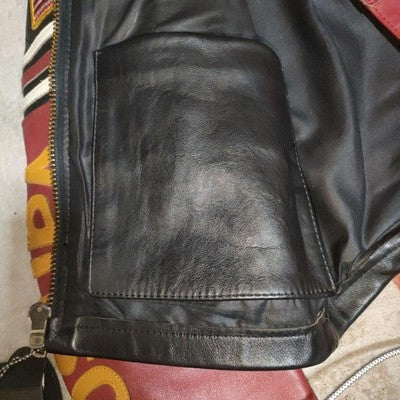 VANSON ONE STAR LEATHER JACKET NO PATCHES RARE BLACK/RED SIZE 38 MADE IN USA