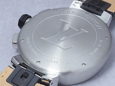 LOUIS VUITTON TAMBOUR CHRONOGRAPH Q102V BLUE/BLACK 44MM AUTOMATIC WRISTWATCH