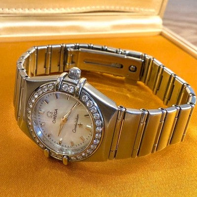 OMEGA CONSTELLATION MINI 1466.71 DIAMOND BEZEL MOP DIAL SS WATCH EXCELLENT JP