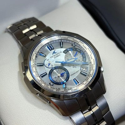 CASIO OCEANUS MANTA OCW-S1400PW-7AJF SOLAR RADIO TITANIUM SHELL DIAL WATCH JAPAN