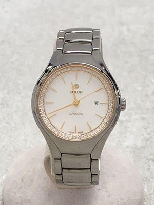 RADO TRUE R27243852 AUTOMATIC WATCH WHITE DIAL DIAMOND BEZEL CERAMIC DATE