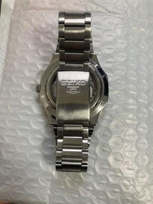 SEIKO 5 SNKK45 SUNBURST BLUE AUTOMATIC SILVER DIAL & BAND WATCH WORKING