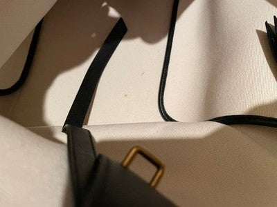 AUTHENTIC CELINE MEDIUM LUGGAGE PHANTOM TOTE BAG CANVAS WITH LEATHER TRIM WHITE