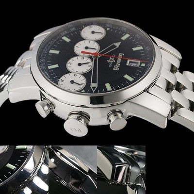 EBERHARD CHRONO 4 CHRONOGRAPH 31041 BLACK/SILVER DIAL 40MM AUTOMATIC MEN'S WATCH