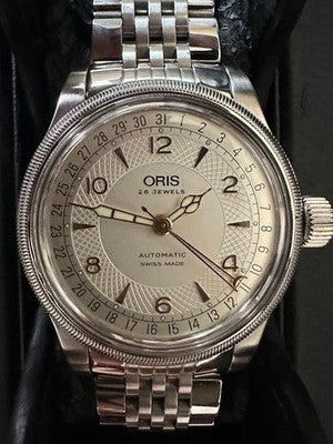 ORIS BIG CROWN POINTER DATE 754 AUTOMATIC 26 JEWELS 40MM SILVER DIAL BOX PAPERS