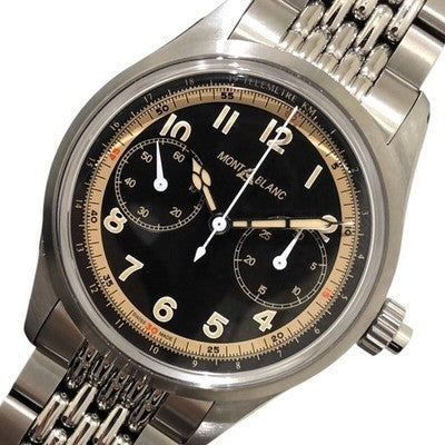 MONT BLANC 125582 MONOPUSHER CHRONOGRAPH MEN'S WRISTWATCH SS ROUND FACE SWISS
