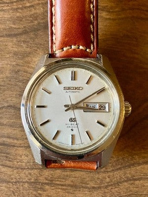 GRAND SEIKO HI-BEAT AUTOMATIC MEN'S WRISTWATCH ROUND JAPAN MADE LEATHER AS IS
