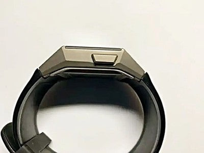 JUNGHANS MEGA1000 ALL TITANIUM MEN'S WATCH SQUARE FACE SILICONE BAND DIGITAL