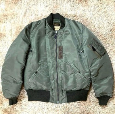 BUZZ RICKSON'S MA-1 WILLIAM GIBSON SAGE GREEN RARE FLIGHT JACKET NYLON SIZE L