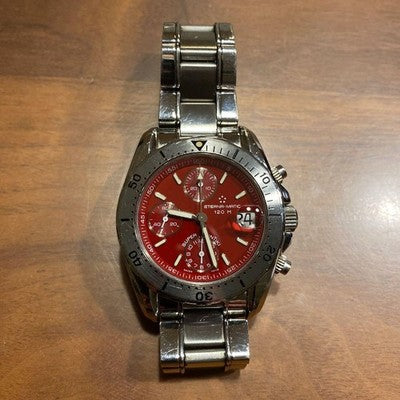 ETERNA MATIC 157841 SUPER KONTIKI VINTAGE AUTOMATIC WATCH SWISS MADE RED DIAL