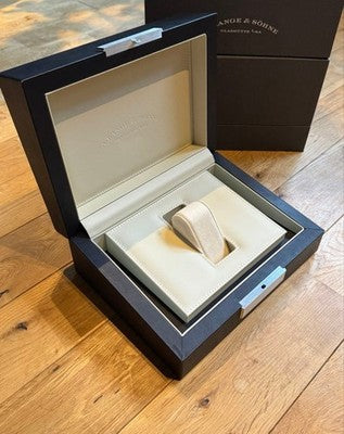 A LANGE SOHNE WATCH BOX BLACK LEATHER STORAGE CASE RARE UNUSED GERMANY