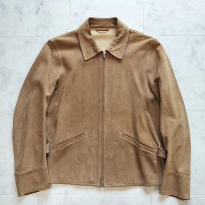 COMOLI SHEEP SUEDE LEATHER JACKET SIZE 2 M CAMEL MADE IN JAPAN