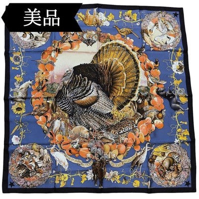HERMES CARRE 90 SILK SCARF TEXAS WILDLIFE BOTANICAL RARE FRANCE AUTHENTIC SHAWL