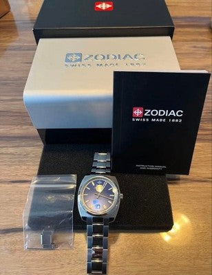 ZODIAC SEA DRAGON ZO9907 AUTOMATIC BLUE DIAL MENS WATCH DATE STAINLESS STEEL